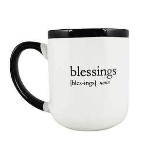 Blessings White and Black Ceramic Coffee Mug