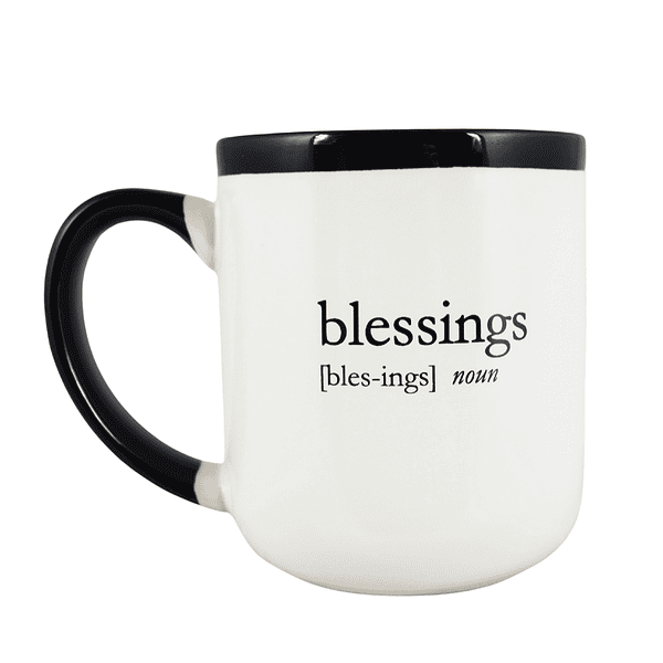 Blessings White and Black Ceramic Coffee Mug