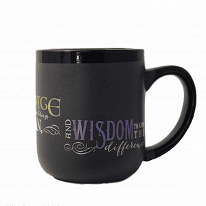 Serenity Prayer Black Ceramic Coffee Mug