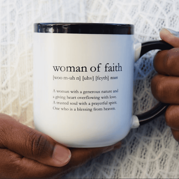Woman of Faith Ceramic Coffee Mug - Image 2