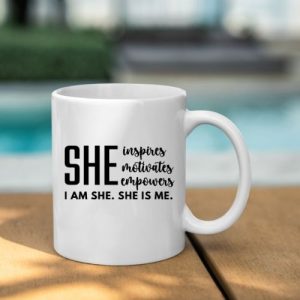 She Inspires: Elegance in Every Sip Ceramic Mug