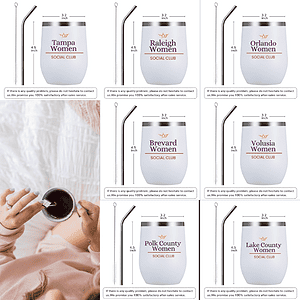 Community Spirit 12 Oz Stainless Steel Insulated Mug with Straw & Brush