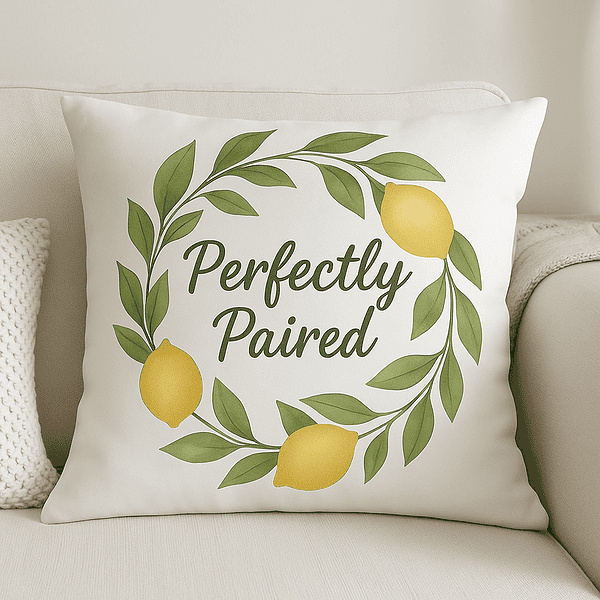 Perfectly Paired Throw Pillow Cover – 15.7” x 15.7”