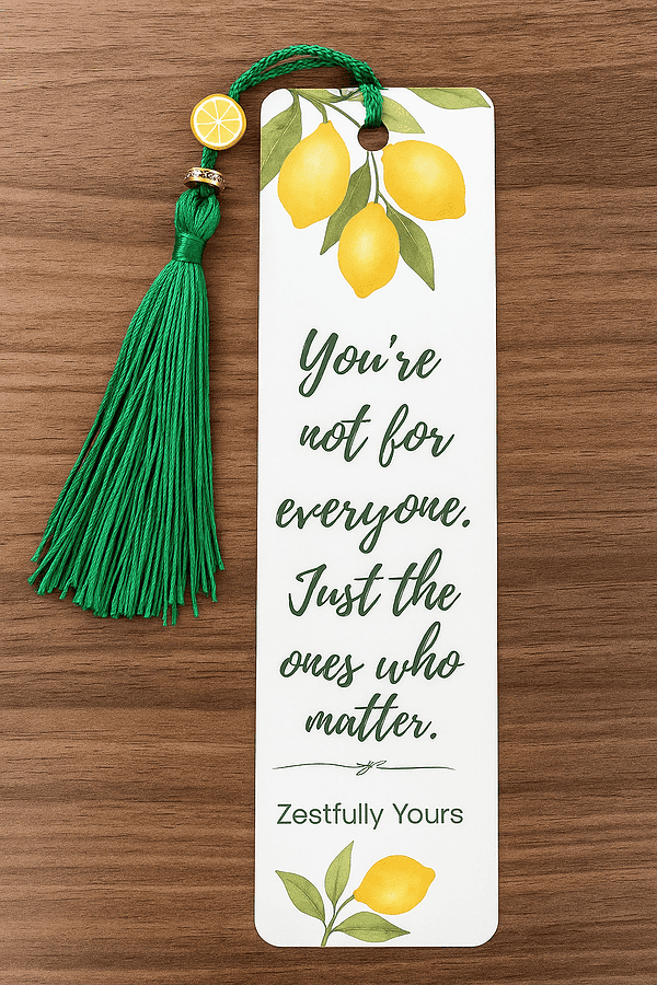 Zestfully Yours – Lemon-Inspired Aluminum Metal Bookmark