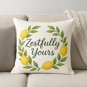 Zestfully Yours Throw Pillow Cover – 15.7” x 15.7”