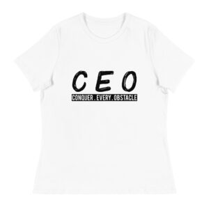 CEO Conquer Every Obstacle Women’s Entrepreneur Graphic T-Shirt – Motivational Business Tee